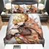 vinland saga thorfinn fighting with the knife bed sheets spread comforter duvet cover bedding sets - Vinland Saga Shop