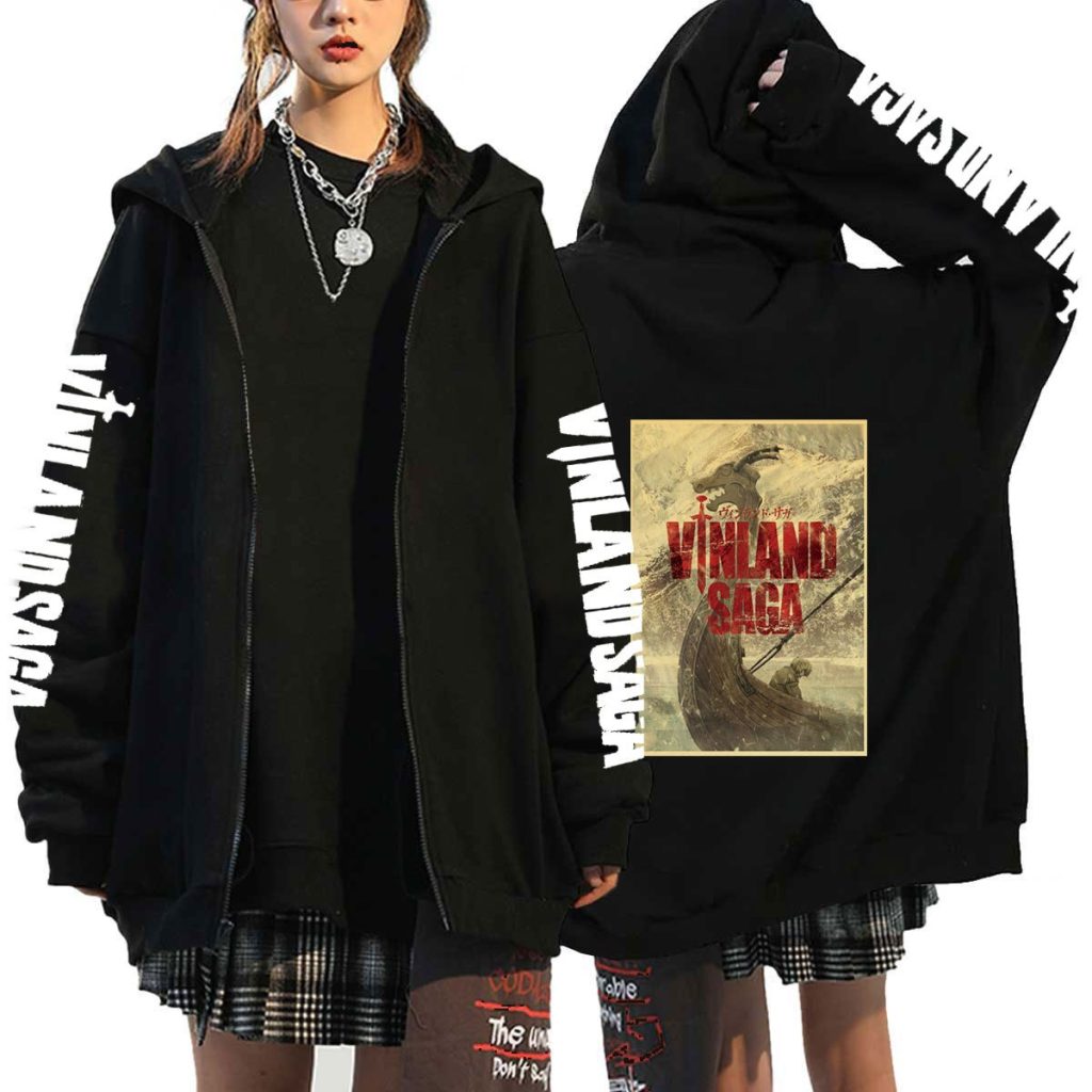 Anime Vinland Saga pattern Girl Boy Winter Thicken Jacket Top Coat Women Zip Dark Hiphop Gothic 2 - Vinland Saga Shop