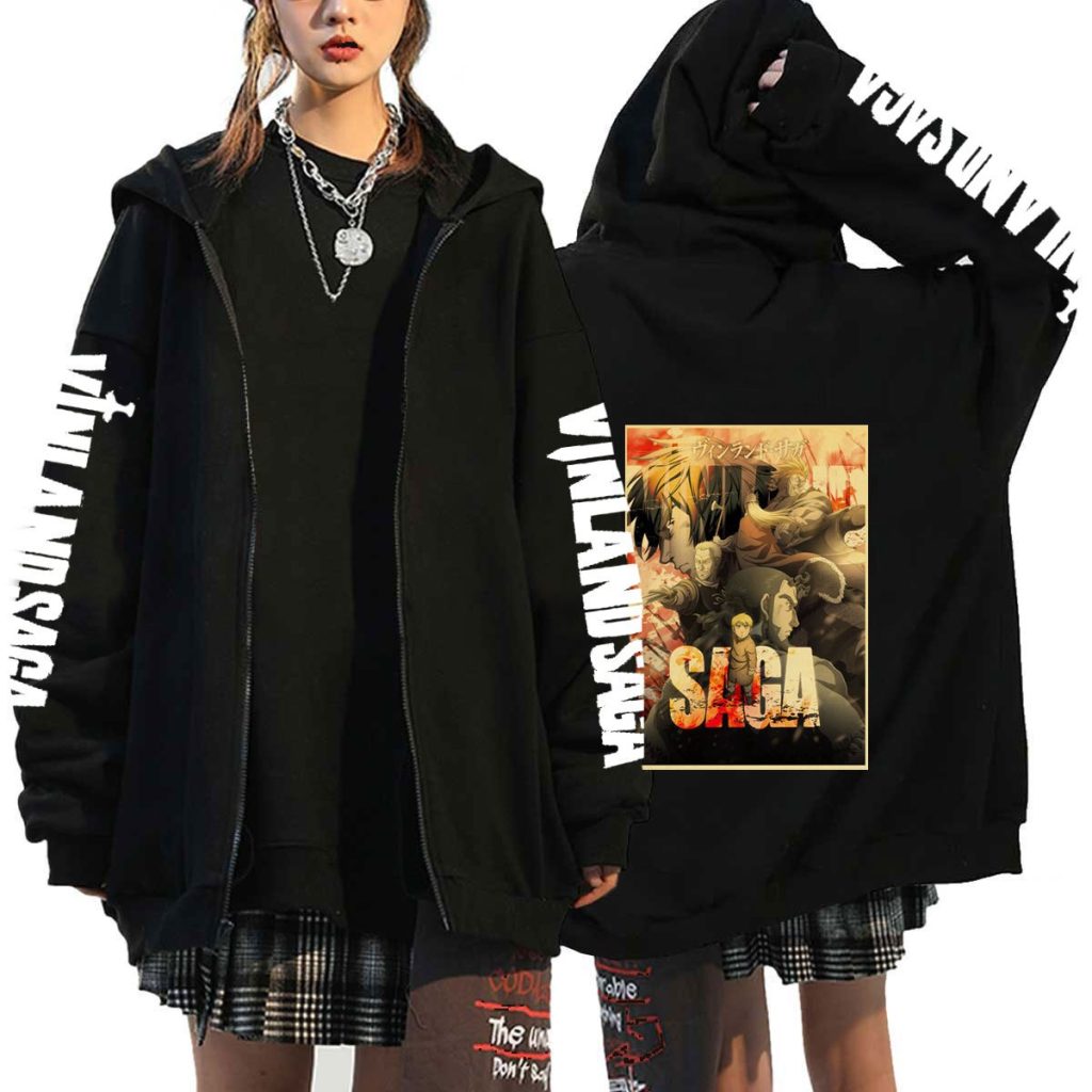 Anime Vinland Saga pattern Girl Boy Winter Thicken Jacket Top Coat Women Zip Dark Hiphop Gothic 3 - Vinland Saga Shop