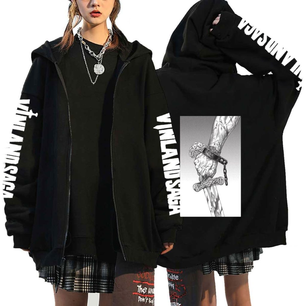 Anime Vinland Saga pattern Girl Boy Winter Thicken Jacket Top Coat Women Zip Dark Hiphop Gothic 4 - Vinland Saga Shop