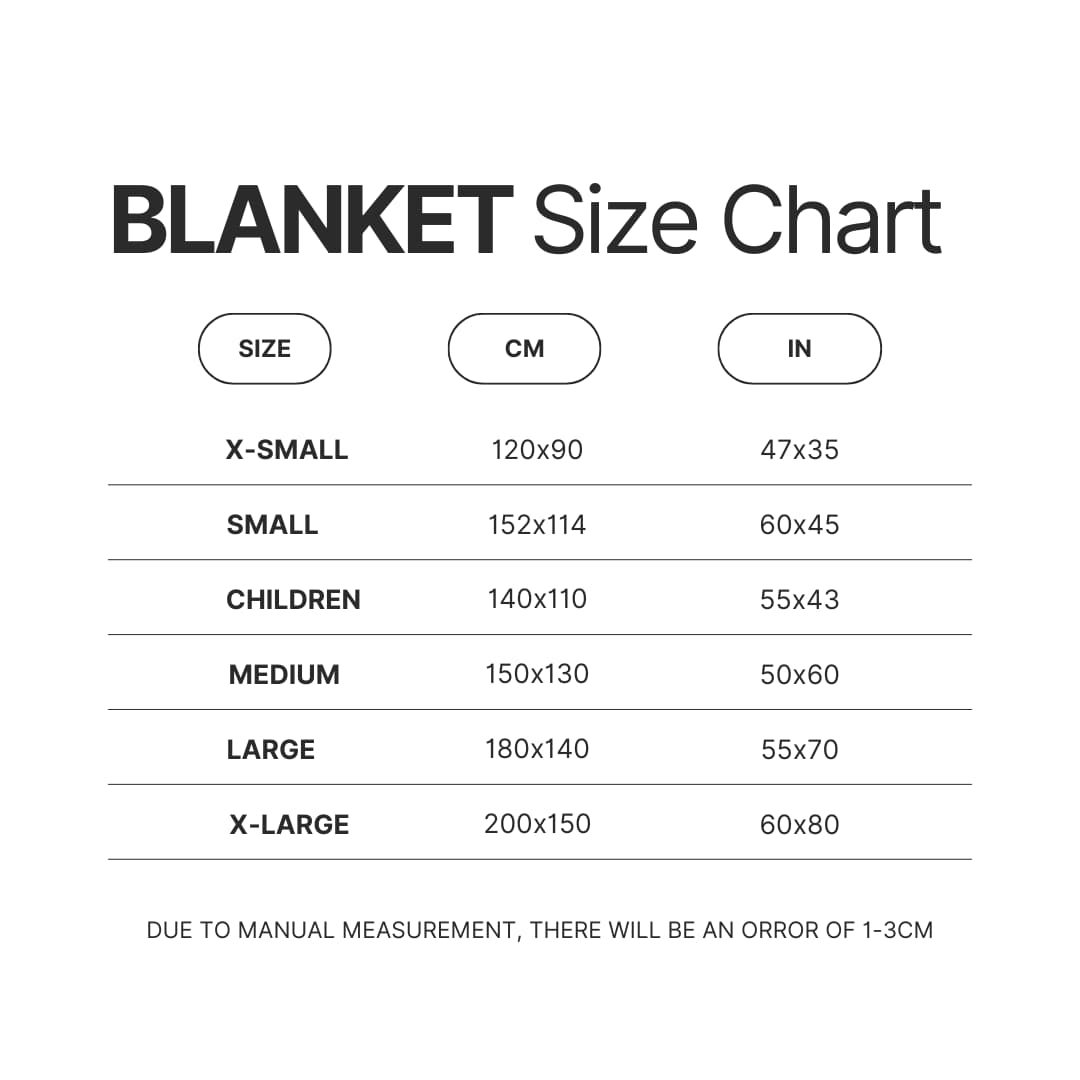 Blanket Size Chart - Vinland Saga Shop
