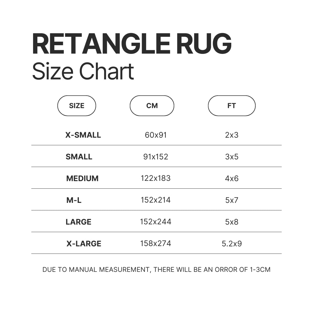 Retangle Rug Size Chart - Vinland Saga Shop