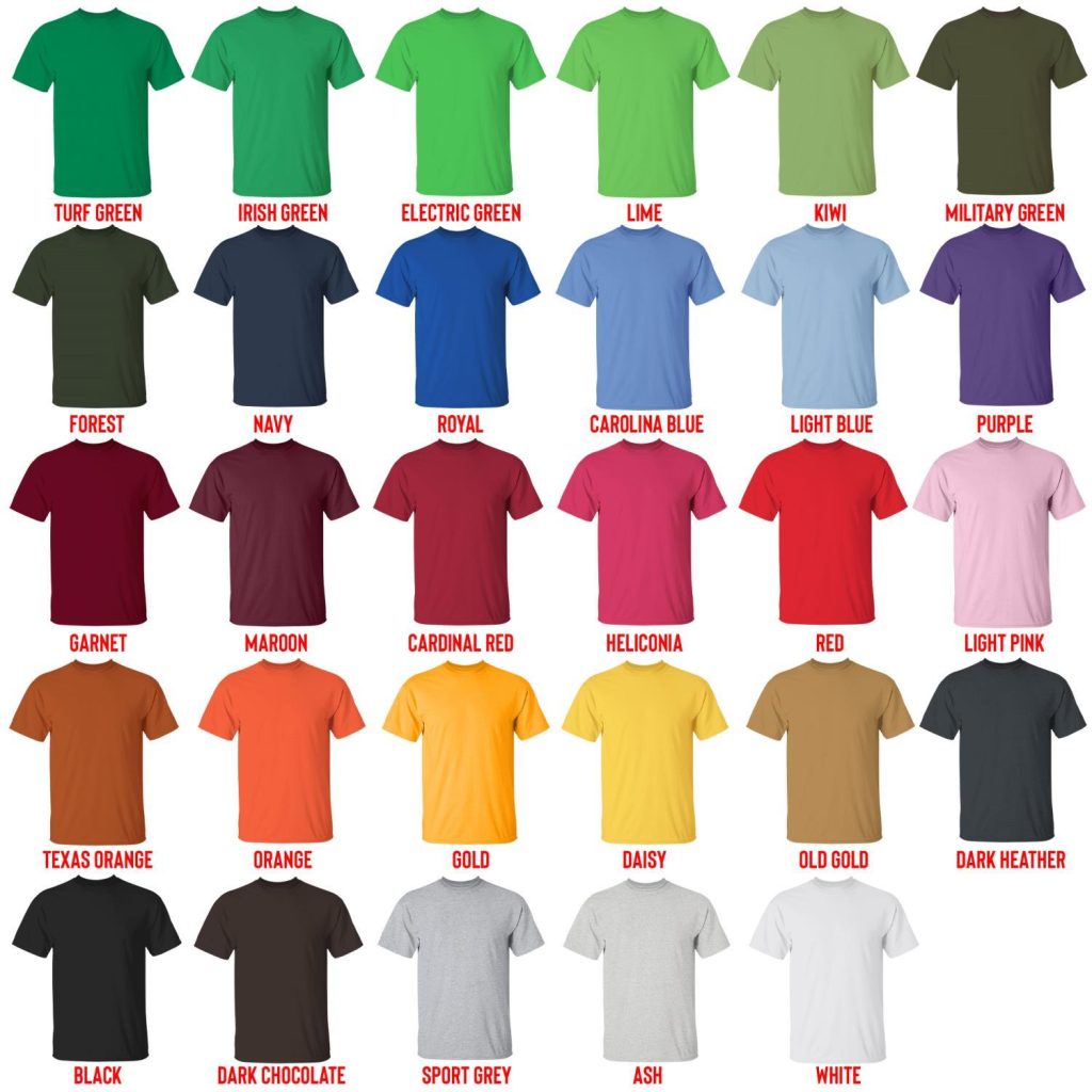 t shirt color chart - Vinland Saga Shop