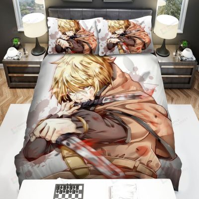 Vinland Saga Thorfinn Fighting With The Knife Bedding Set - Vinland Saga Shop